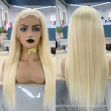 100% Mink Raw Virgin Cuticle Aligned Brazilian Blonde Lace Frontal Wig Human Hair 613 Transparent Lace Front Wigs With Baby Hair